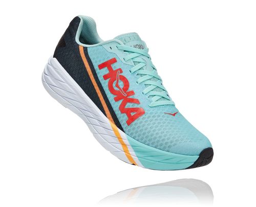 Hoka One One Dame/Herre Rocket X Nøytrale Road Løpesko Eggshell Blå/Svart Norge-42GSM